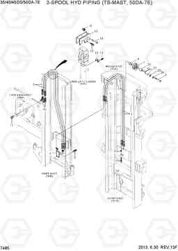 7485 3-SPOOL PIPING (TS-MAST,50DA-7E) 35/40/45DS/50DA-7E, Hyundai