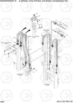 7490 4-SPOOL PIPING (TS-MAST,35/40/45D-7E) 35/40/45DS/50DA-7E, Hyundai
