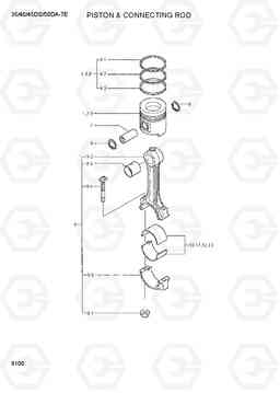 9100 PISTON & CONNECTING ROD 35/40/45DS/50DA-7E, Hyundai