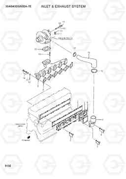 9130 INLET & EXHAUST SYSTEM 35/40/45DS/50DA-7E, Hyundai