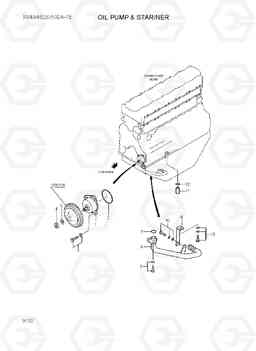 9150 OIL PUMP & STRAINER 35/40/45DS/50DA-7E, Hyundai