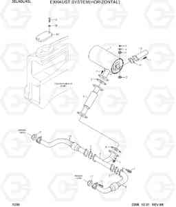 1030 EXHAUST SYSTEM(HORIZONTAL) 35/40/45L-7, Hyundai