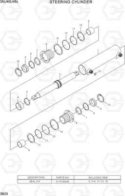 3B20 STEERING CYLINDER 35/40/45L-7, Hyundai