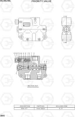 3B40 PRIORITY VALVE 35/40/45L-7, Hyundai