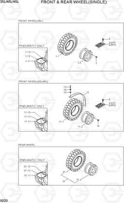 5020 FRONT & REAR WHEEL(SINGLE) 35/40/45L-7, Hyundai