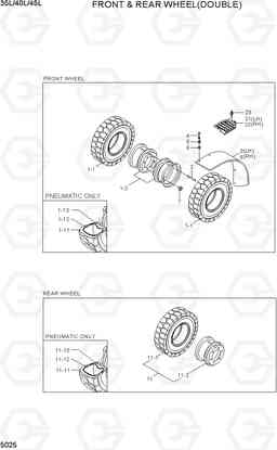 5025 FRONT & REAR WHEEL(DOUBLE) 35/40/45L-7, Hyundai