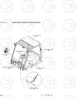 6041 OVER HEAD GUARD TOTAL SUB ASSY 35/40/45L-7, Hyundai