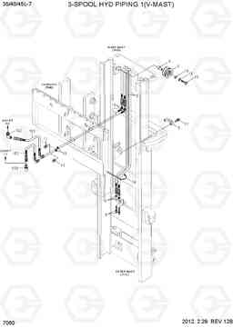 7060 3-SPOOL HYD PIPING (V-MAST) 35/40/45L-7, Hyundai