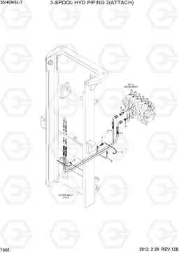 7065 3-SPOOL HYD PIPING 2(ATTACH) 35/40/45L-7, Hyundai