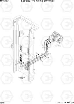 7075 4-SPOOL HYD PIPING 2(ATTACH) 35/40/45L-7, Hyundai