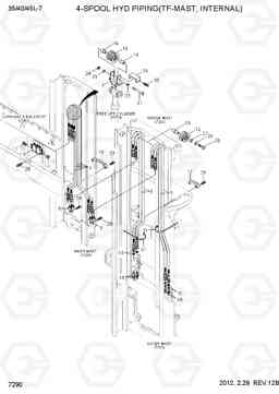 7290 4-SPOOL HYD PIPING (TF-MAST, INTERNAL) 35/40/45L-7, Hyundai