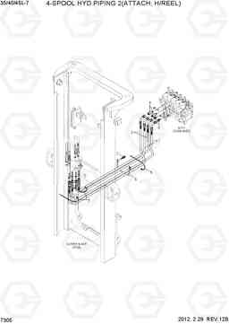 7305 4-SPOOL HYD PIPING 2(ATTACH,H/REEL) 35/40/45L-7, Hyundai