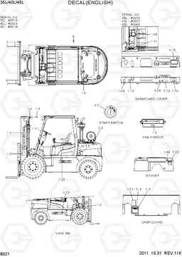 8021 DECAL (ENGLISH) 35/40/45L-7, Hyundai