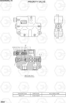 3B40 PRIORITY VALVE 35/40/45/50L-7A, Hyundai
