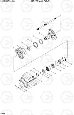 4080 DRIVE AXLE (3/5) 35/40/45/50L-7A, Hyundai