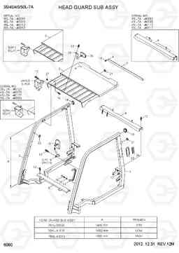 6060 HEAD GUARD SUB ASSY 35/40/45/50L-7A, Hyundai