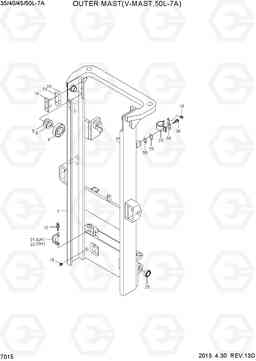 7015 OUTER MAST(V-MAST, 50L-7A) 35/40/45/50L-7A, Hyundai