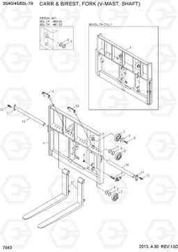 7043 CARRIAGE & B/REST(V-MAST,SHAFT,4.0/4.5) 35/40/45/50L-7A, Hyundai