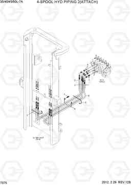 7075 4-SPOOL HYD PIPING 2 (ATTACH) 35/40/45/50L-7A, Hyundai