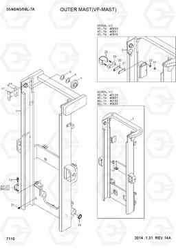 7110 OUTER MAST (VF-MAST) 35/40/45/50L-7A, Hyundai