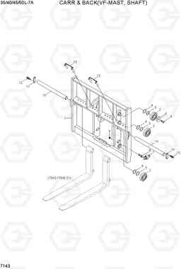 7143 CARR & B/REST (VF-MAST, SHAFT) 35/40/45/50L-7A, Hyundai