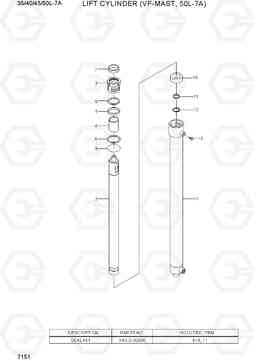 7151 LIFT CYLINDER (VF-MAST,50L-7A) 35/40/45/50L-7A, Hyundai