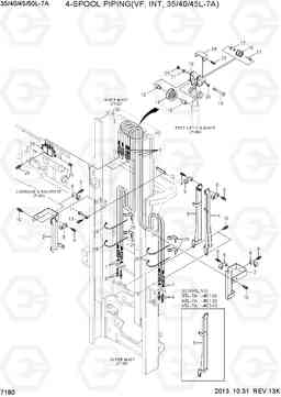 7180 4-SPOOL HYD PIPING (VF, INTER, 35~45L) 35/40/45/50L-7A, Hyundai