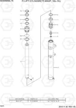 7271 F/LIFT CYLINDER (TF-MAST, 50L-7A) 35/40/45/50L-7A, Hyundai