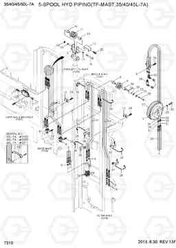7310 5-SPOOL HYD PIPING(TS-MAST,35~45L-7A) 35/40/45/50L-7A, Hyundai