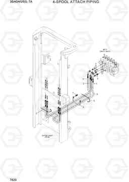 7620 4-SPOOL ATTACH PIPING 35/40/45/50L-7A, Hyundai