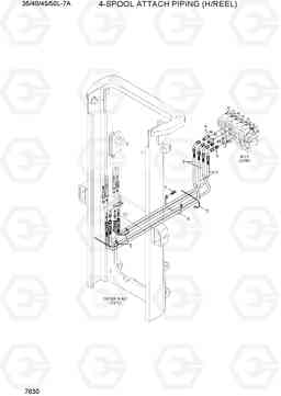 7630 4-SPOOL ATTACH PIPING (H/REEL) 35/40/45/50L-7A, Hyundai