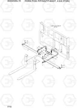 7710 FORK POSI PIPING(TF-MAST(4.0/4.5TON) 35/40/45/50L-7A, Hyundai