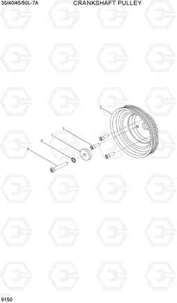 9150 CRANKSHAFT PULLEY 35/40/45/50L-7A, Hyundai