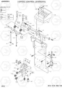 2010 2-SPOOL CONTROL LEVER(STD) 40/45/50B-9, Hyundai