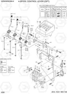 2030 4-SPOOL CONTROL LEVER(OPTION) 40/45/50B-9, Hyundai