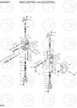 3010 MAIN CONTROL VALVE(2-SPOOL) 40/45/50B-9, Hyundai