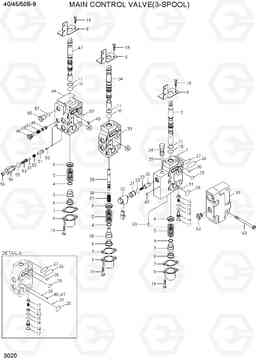3020 MAIN CONTROL VALVE(3-SPOOL) 40/45/50B-9, Hyundai