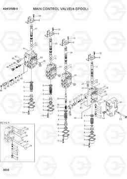 3030 MAIN CONTROL VALVE(4-SPOOL) 40/45/50B-9, Hyundai