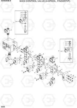 3035 MAIN CONTROL VALVE (4-SPOOL,FINGERTIP) 40/45/50B-9, Hyundai