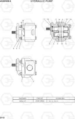 3110 HYDRAULIC PUMP 40/45/50B-9, Hyundai