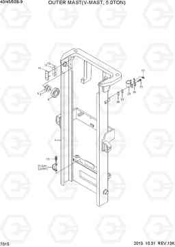 7015 OUTER MAST(V-MAST, 5.0TON) 40/45/50B-9, Hyundai