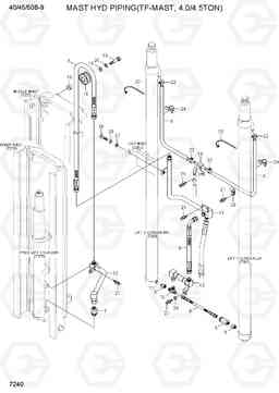 7240 MAST HYD PIPING(TF-MAST, 4.0/4.5TON) 40/45/50B-9, Hyundai