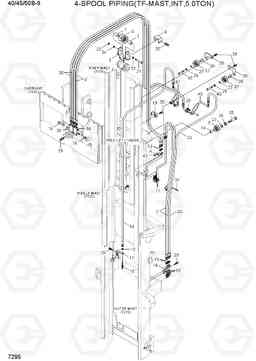 7295 4-SPOOL PIPING(TF-MAST,INT, 5.0TON) 40/45/50B-9, Hyundai