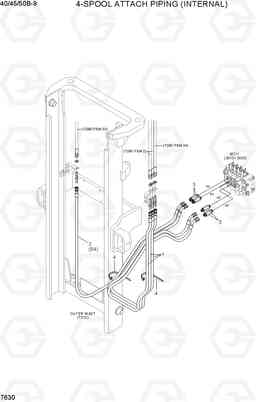 7630 4-SPOOL ATTACH PIPING (INTERNAL) 40/45/50B-9, Hyundai