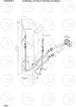 7640 4-SPOOL ATTACH PIPING (H/REEL) 40/45/50B-9, Hyundai