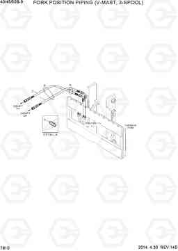 7810 FORK POSITION PIPING (V-MAST, 3-SPOOL) 40/45/50B-9, Hyundai