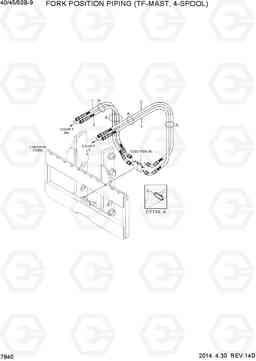 7840 FORK POSITION PIPING (TF-MAST, 4-SPOOL) 40/45/50B-9, Hyundai