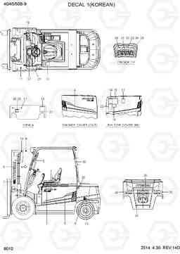 8010 DECAL 1(KOREAN) 40/45/50B-9, Hyundai