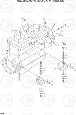 1010 ENGINE MOUNTING(L/E,42HDLL/39HDRB) 42HDLL/39HDRB, Hyundai