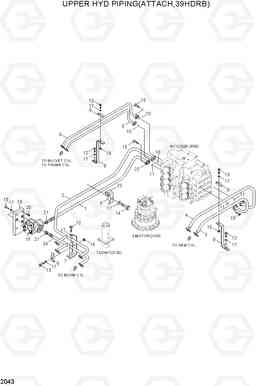 2043 UPPER HYD PIPING(ATTACH,39HDRB) 42HDLL/39HDRB, Hyundai